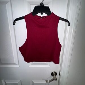 Sleeveless Red Crop Top